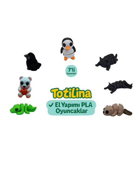7'li set (penguen kedi su samuru timsah ayı karga…) ürün görseli 1