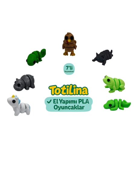 7'li set (hindi kedi kurbağa timsah unicorn hipopotam bukalemun…) ürün görseli 1