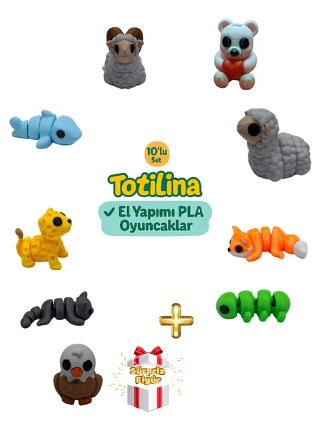 10'lu set (ayı koyun tilki tırtıl kartal puma köpek balığı koç…) ürün görseli 1