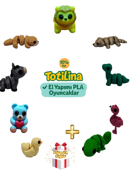 10'lu set (aslan köpek dinozor flamingo bukalemun ördek ayı eşek…) ürün görseli 1