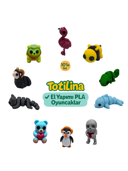10'lu set (flamingo arı bukalemun yunus iskelet penguen ayı kedi…) ürün görseli 1