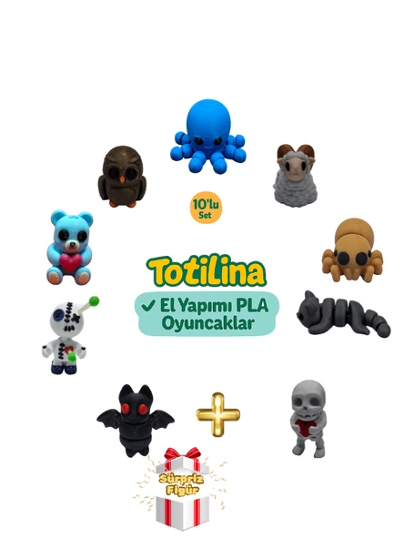 10'lu set (ahtapot koç örümcek kedi iskelet yarasa voodoo…) ürün görseli 1