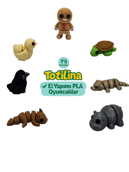 7'li set (kurabiye adam kaplumbağa köpek hipopotam ejderha karga…) ürün görseli 1
