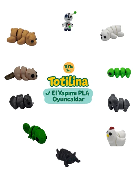 10'lu set (voodoo ayı tırtıl fil tavuk kedi bukalemun gergedan…) ürün görseli 1