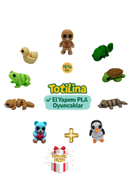 10'lu set (kurabiye adam bukalemun kaplumbağa köpek penguen ayı…) ürün görseli 1