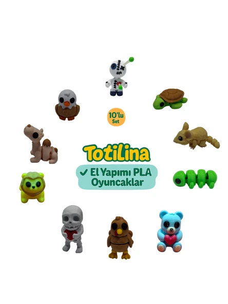 10'lu set (voodoo kaplumbağa fare tırtıl ayı hindi iskelet aslan…) ürün görseli 1