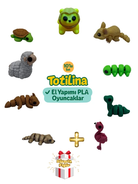 10'lu set (aslan fare tırtıl dinozor flamingo köpek ejdrha koyun…) ürün görseli 1