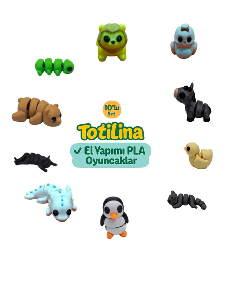 10'lu set (aslan kuş eşek ördek kedi penguen aksolotl kedi ayı…) ürün görseli 1