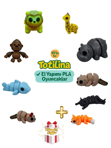 10'lu set (zürafa hipopotam su samuru kedi tilki köpek balığı goril…) ürün görseli 1