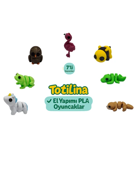 7'li set (flamingo arı timsah su samuru unicorn kurbağa baykuş…) ürün görseli 1