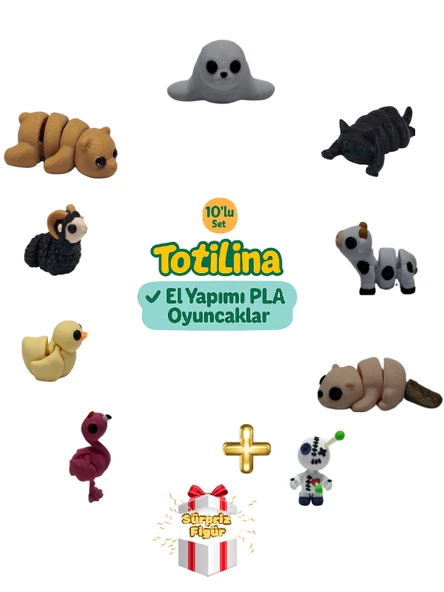 10'lu set (fok kedi inek su samuru voodoo flamingo ördek koç ayı…) ürün görseli 1