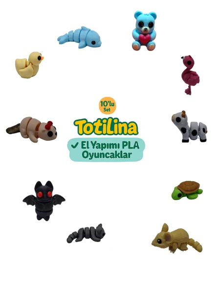 10'lu set (ayı flamingo inek kaplumbağa fare kedi yarasa su samuru…) ürün görseli 1