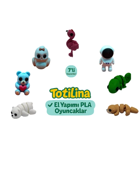 7'li set (flamingo astronot bukalemun su samuru ayı kuş…) ürün görseli 1