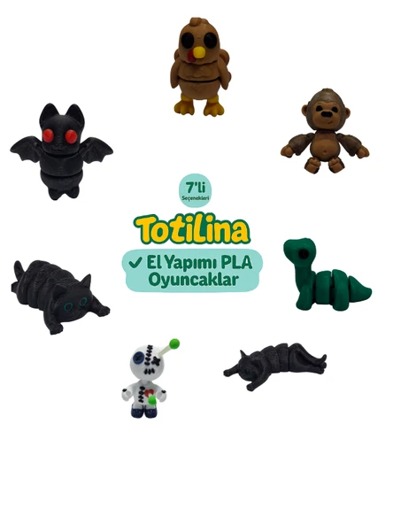7'li set (hindi goril dinozor kedi voodoo kedi yarasa…) ürün görseli 1