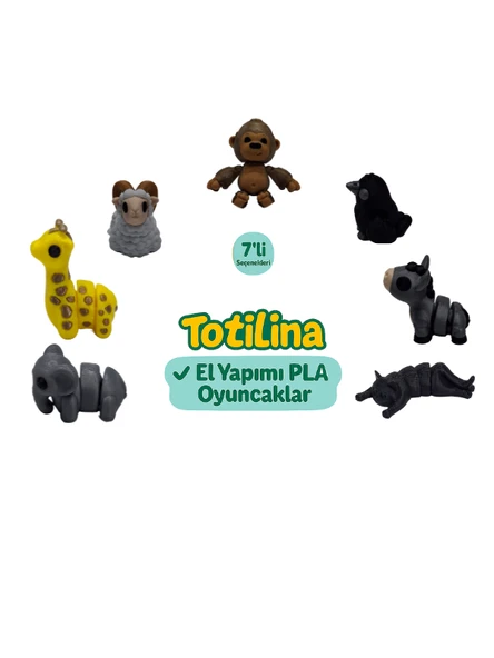 7'li set (goril karga eşek kedi fil zürafa koç…) ürün görseli 1