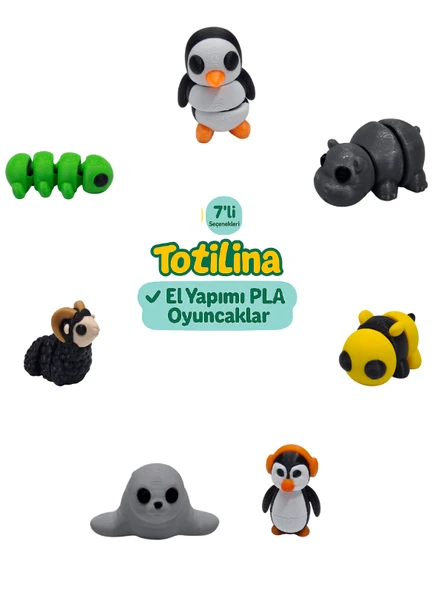 7'li set (penguen hipopotam arı fok koç tırtıl…) ürün görseli 1