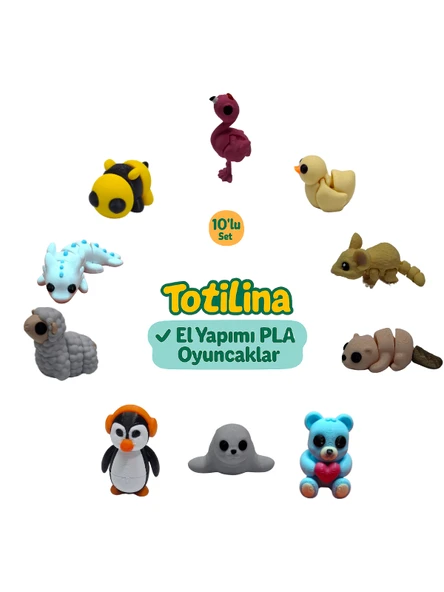 10'lu set (flamingo ördek fare su samuru ayı fok penguen koyun…) ürün görseli 1
