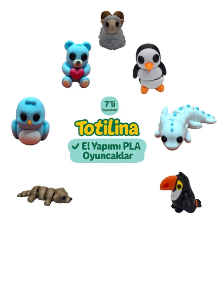 7'li set (koç penguen aksolotl tukan kuşu köpek kuş ayı…) ürün görseli 1