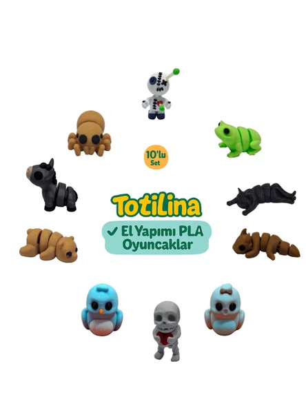 10'lu set (voodoo kurbağa kedi ejderha kuş iskelet ayı eşek…) ürün görseli 1