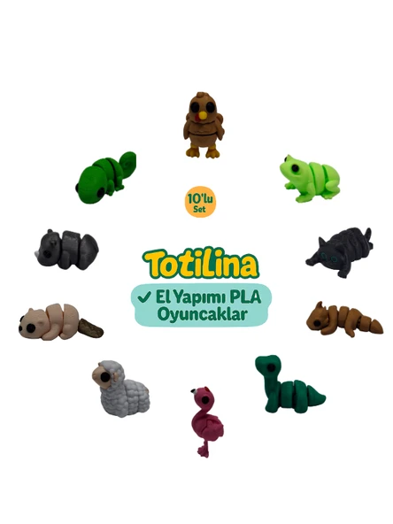 10'lu set (hindi kurbağa kedi ejderha dinozor flamingo koyun…) ürün görseli 1