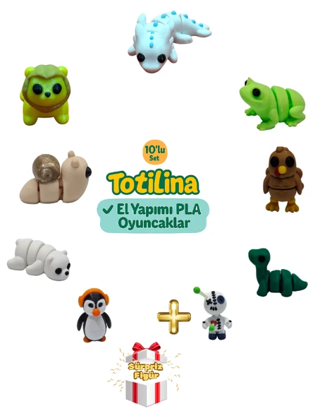10'lu set (aksolotl kurbağa hindi dinozor voodoo penguen ayı…) ürün görseli 1