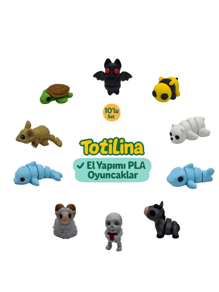 10'lu set (yarasa arı ayı köpek balığı eşek iskelet koç yunus…) ürün görseli 1