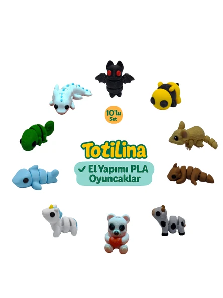 10'lu set (yarasa arı fare ejderha inek ayı unicorn köpek balığı…) ürün görseli 1