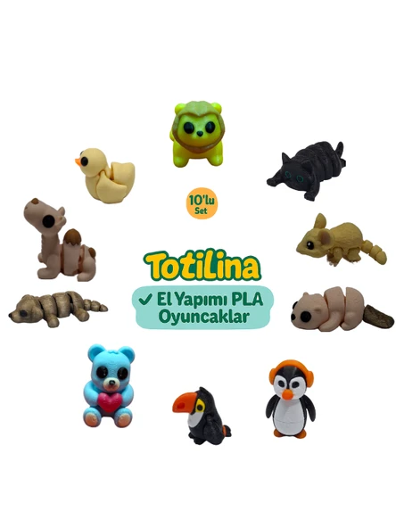 10'lu set (aslan kedi fare su samuru penguen tukan kuşu ayı köpek…) ürün görseli 1
