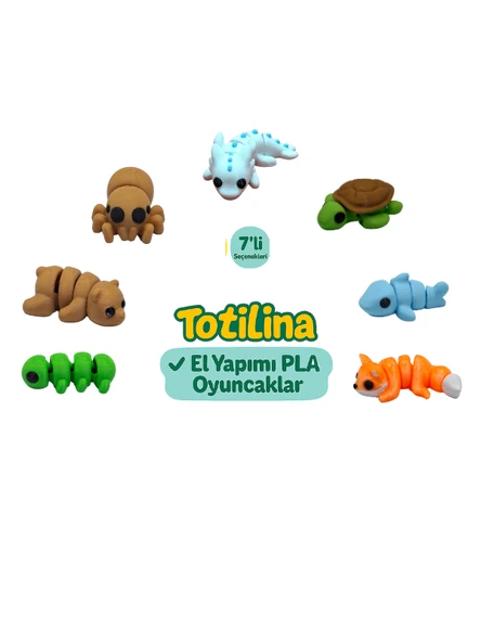 7'li set (aksolotl kaplumbağa köpek balığı tilki tırtıl ayı…) ürün görseli 1