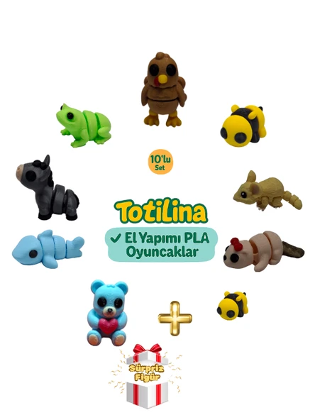 10'lu set (hindi arı fare su samuru ayı köpek balığı eşek kurbağa…) ürün görseli 1