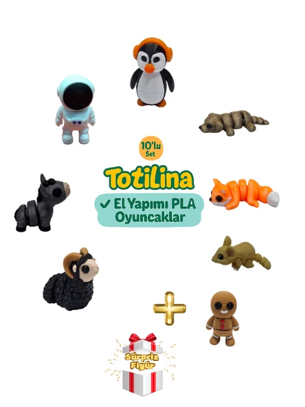 10'lu set (penguen köpek tilki fare kurabiye adam koç eşek…) ürün görseli 1