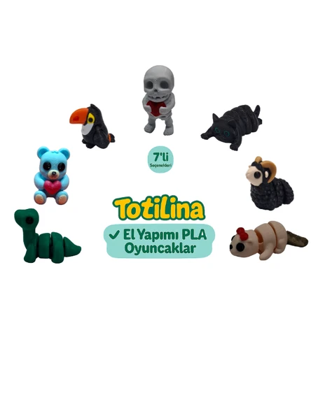 7'li set (iskelet kedi koç su samuru dinozor ayı tukan kuşu…) ürün görseli 1