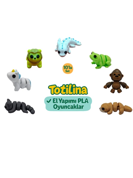 7'li set (aksolotl kurbağa goril su samuru kedi unicorn aslan…) ürün görseli 1