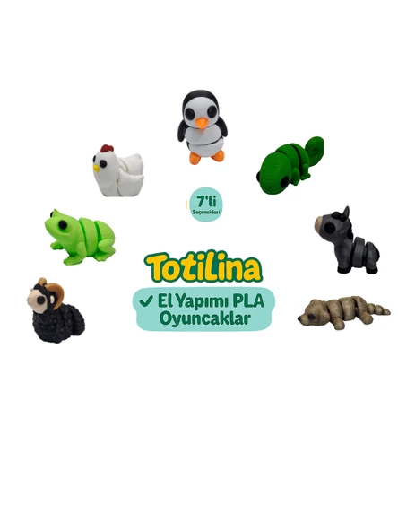 7'li set (penguen bukalemun eşek köpek koç kurbağa tavuk…) ürün görseli 1