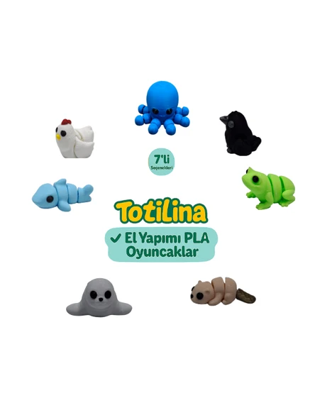 7'li set (ahtapot karga kurbağa su samuru fok köpek balığı tavuk…) ürün görseli 1