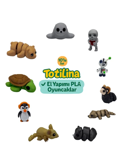 10'lu set (fok iskelet voodoo koç köpek gergedan fare penguen…) ürün görseli 1