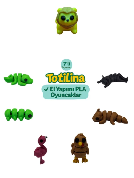 7'li set (aslan kedi ejderha hindi flamingo tırtıl timsah…) ürün görseli 1