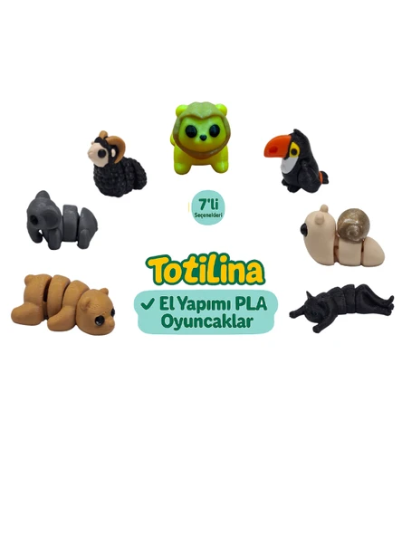 7'li set (aslan tukan kuşu salyangoz kedi ayı fil koç…) ürün görseli 1
