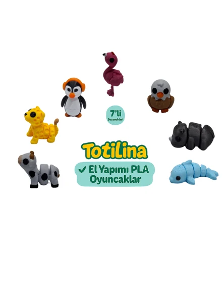 7'li set (flamingo kartal gergedan yunus inek puma penguen…) ürün görseli 1