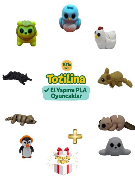 10'lu set (kuş tavuk fare su samuru fok penguen köpek kedi aslan…) ürün görseli 1