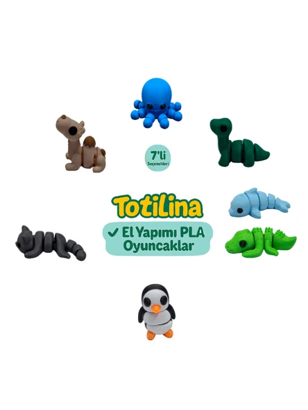7'li set (ahtapot dinozor yunus timsah penguen kedi deve…) ürün görseli 1