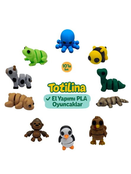 10'lu set (ahtapot arı dinozor köpek hindi penguen goril ayı inek…) ürün görseli 1