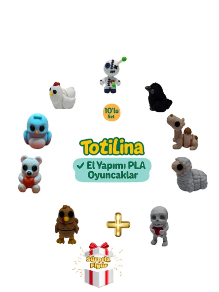 10'lu set (voodoo karga deve koyun iskelet hindi kuş ayı tavuk…) ürün görseli 1