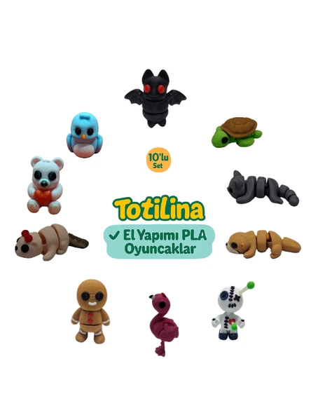 10'lu set (yarasa kaplumbağa kedi su samuru voodoo flamingo…) ürün görseli 1