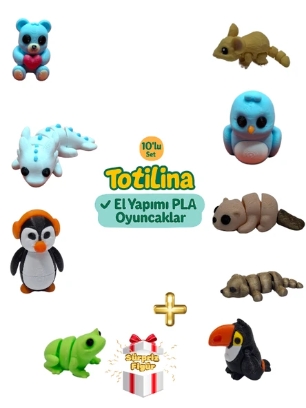 10'lu set (fare kuş su samuru köpek tukan kuşu kurbağa penguen…) ürün görseli 1