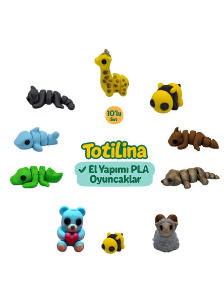 10'lu set (zürafa arı ejderha köpek koç arı ayı timsah…) ürün görseli 1