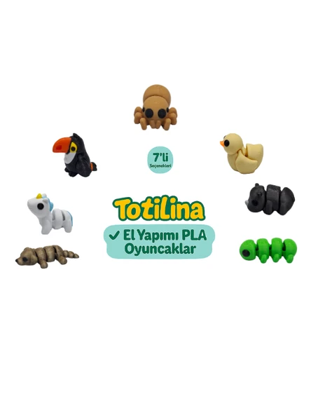 7'li set (örümcek ördek gergedan tırtıl köpek unicorn tukan kuşu…) ürün görseli 1