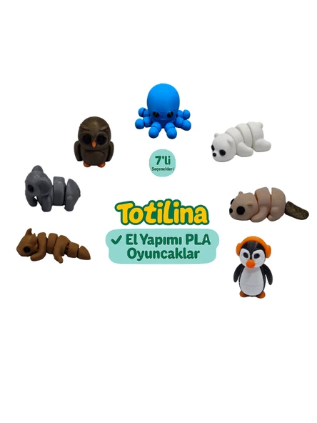 7'li set (ahtapot ayı su samuru penguen ejderha fil baykuş…) ürün görseli 1