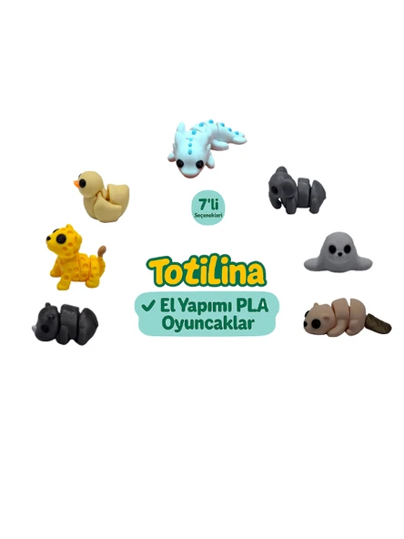 7'li set (aksolotl fil fok su samuru gergedan puma ördek…) ürün görseli 1
