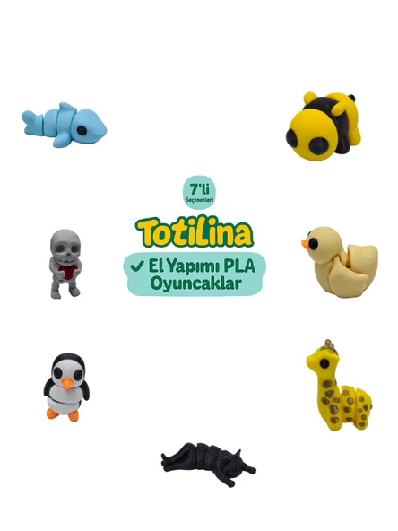 7'li set (arı ördek zürafa kedi penguen iskelet köpek balığı…) ürün görseli 1